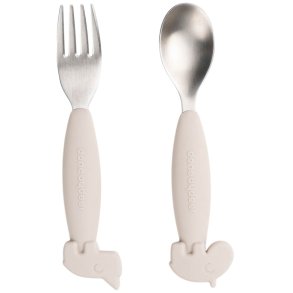 Done by Deer Deer Friends Easy-grip Ske- og Gaffelst, Sand