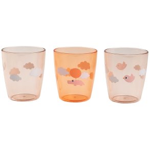 Done by Deer Happy Clouds Yummy Trinkglas 3er Set 120 ml, Papaya