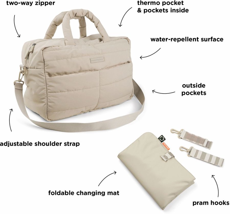 Done by Deer Gesteppte Wickeltasche 41x29 cm, Sand