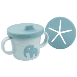 Done by Deer Elphee Schnabeltasse/Snackbecher 3er Set 215 ml, Blau