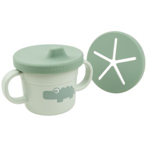 Done by Deer Croco Schnabeltasse/Snackbecher 3er Set 215 ml, Grn