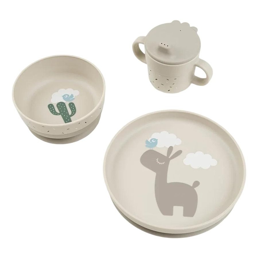 Done by Deer Lalee Foodie Essgeschirr mit Saugnapf 3-teilig, Sand