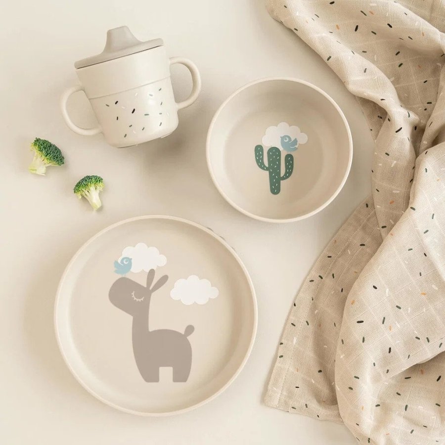 Done by Deer Lalee Foodie Essgeschirr mit Saugnapf 3-teilig, Sand