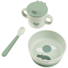 Done by Deer Happy Clouds Spisestel m. Sugekop 3 Dele, Grn