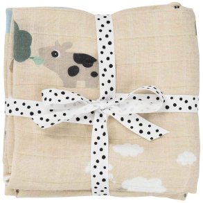 Done by Deer Tiny farm Stoffwindel 2 Stk. 2er Set 65x65 cm, Sand