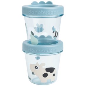 Done by Deer Tiny Farm Bewaarbakjes 2 stuks 150 ml, Blauw