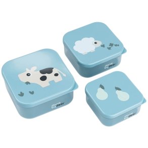 Done by Deer Tiny Farm Snackdozenset 3-delig, Blauw