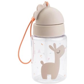Done by Deer Celebration Trinkflasche mit Strohhalm 280 ml, Sand