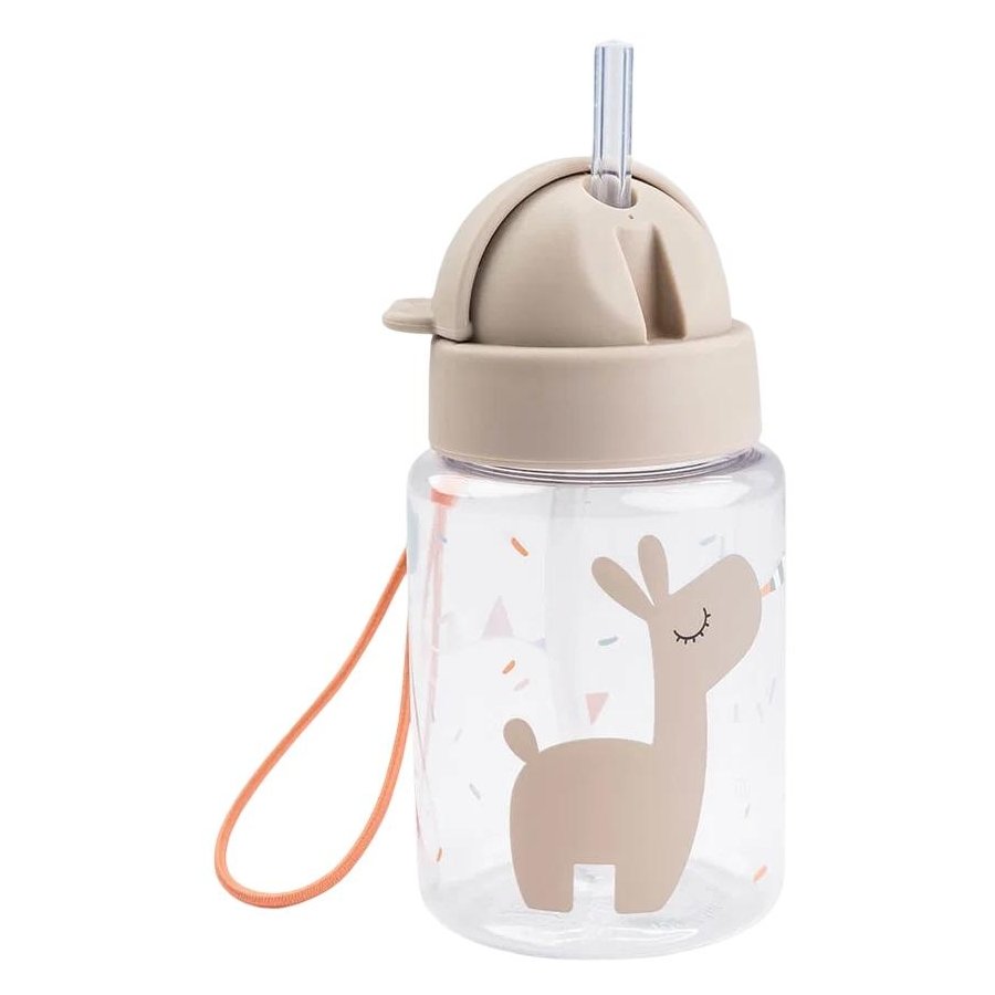 Done by Deer Celebration Trinkflasche mit Strohhalm 280 ml, Sand