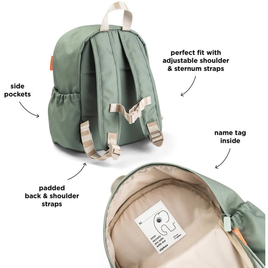 Done by Deer Playground Kinderrucksack 32x27 cm, Gr&uuml;n