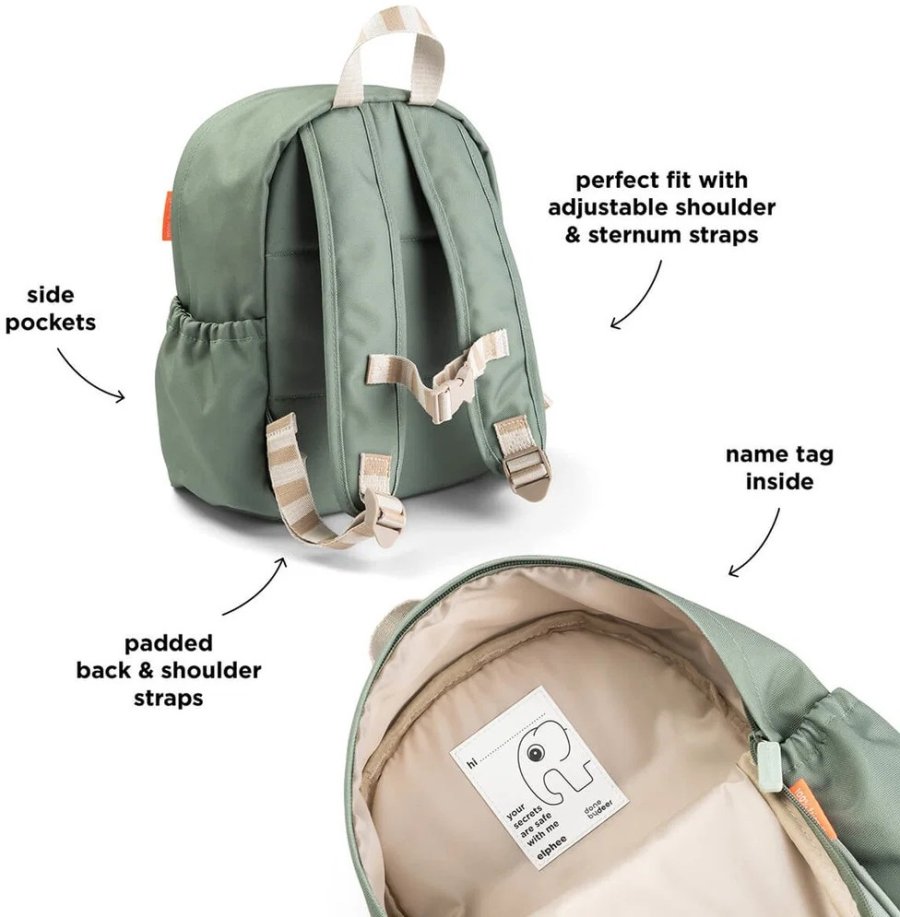 Done by Deer Playground Kinderrucksack 32x27 cm, Gr&uuml;n
