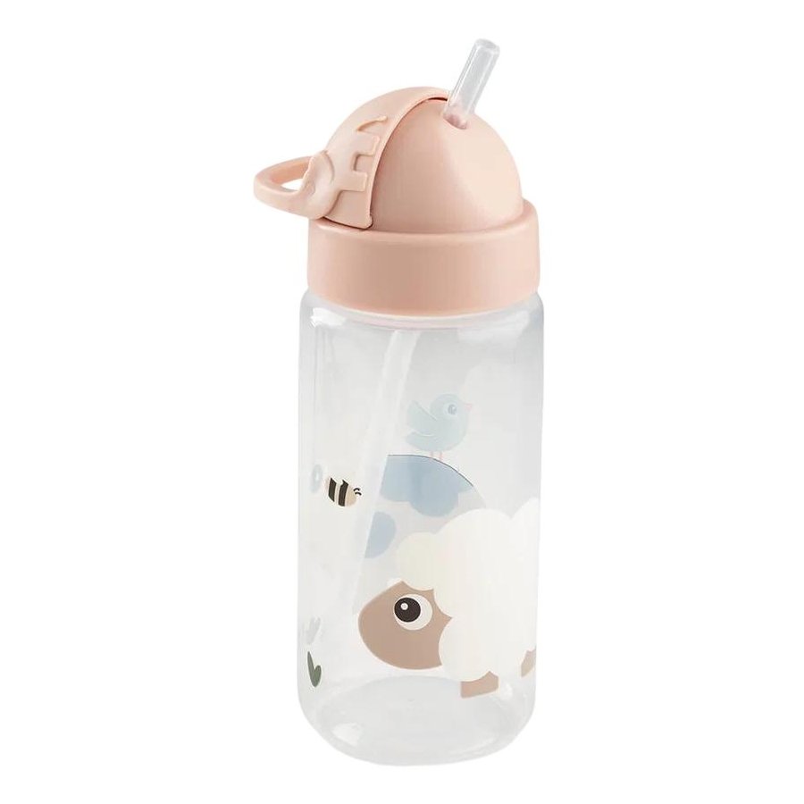 Done by Deer Tiny Farm Trinkflasche mit Strohhalm 350 ml, Pulver