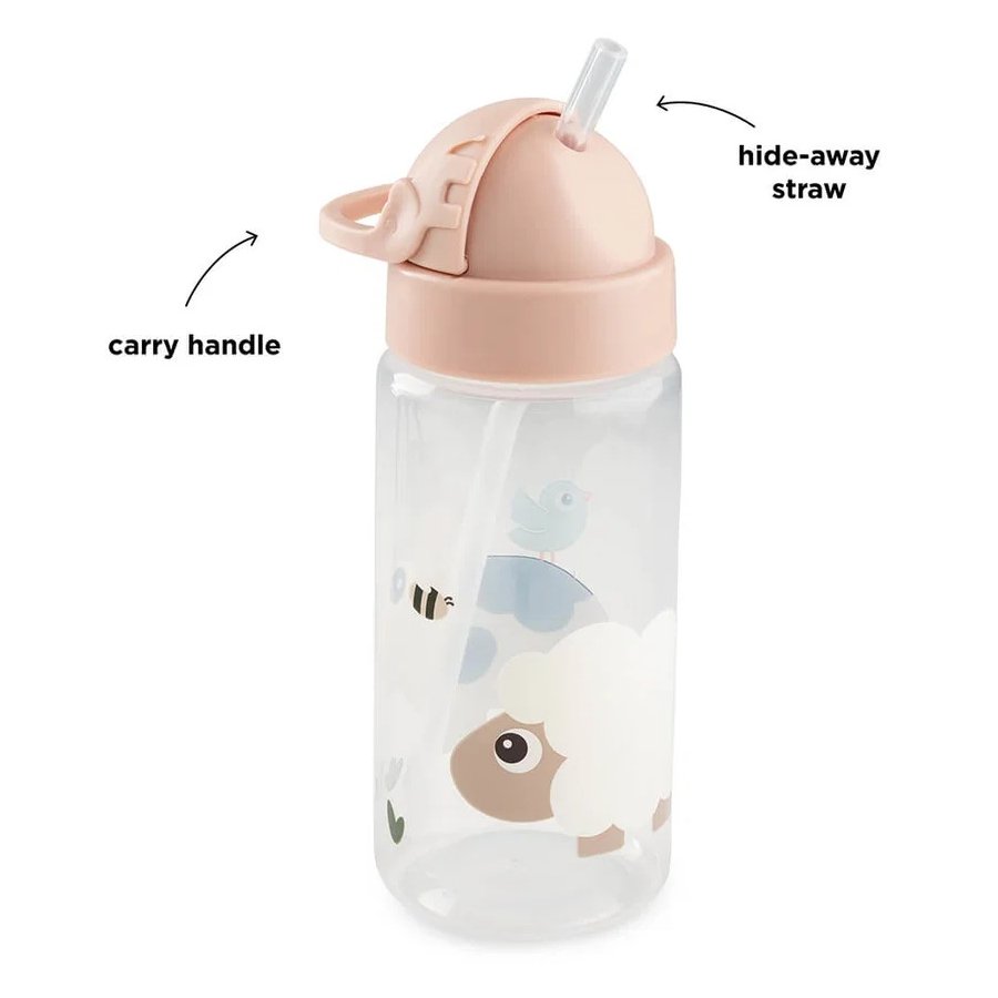 Done by Deer Tiny Farm Trinkflasche mit Strohhalm 350 ml, Pulver