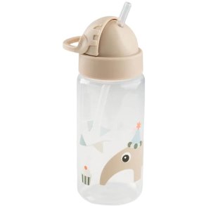 Done by Deer Celebration Trinkflasche mit Strohhalm 350 ml, Sand