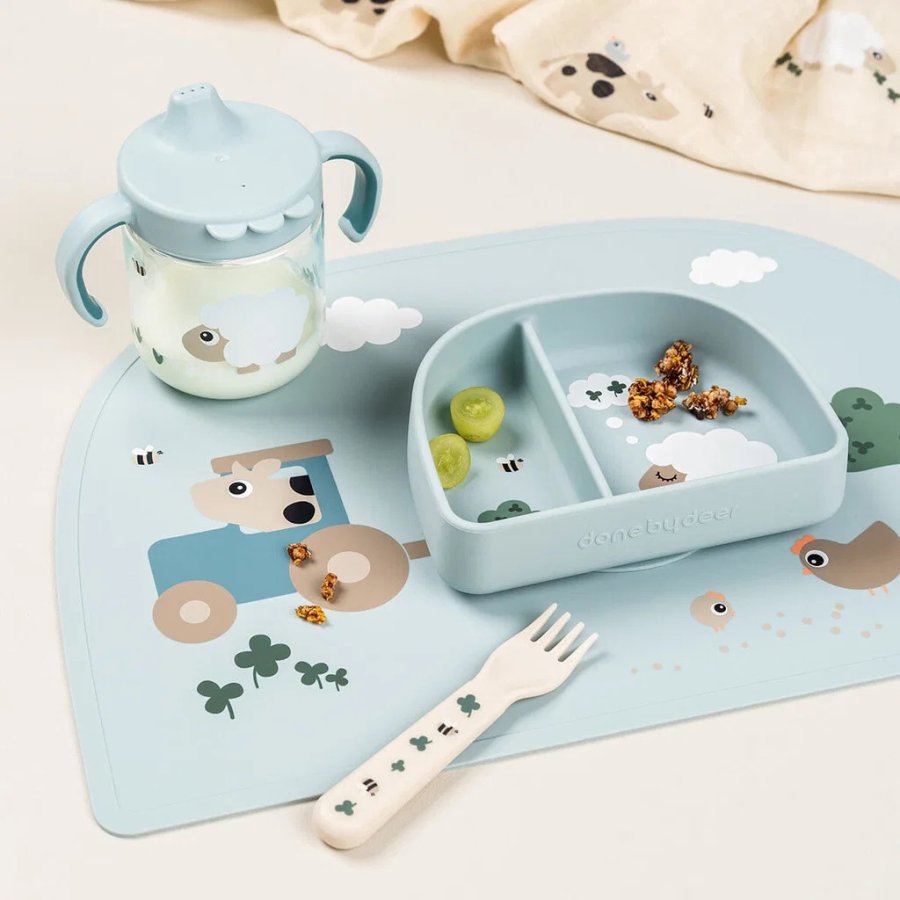 Done by Deer Tiny Farm Tischset 26,5x38 cm, Blau