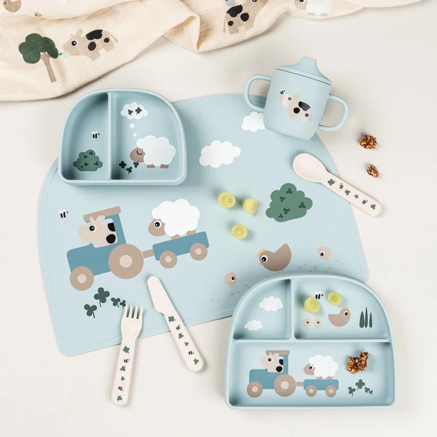 Done by Deer Tiny Farm Tischset 26,5x38 cm, Blau