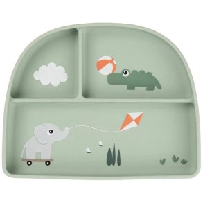 Done by Deer Playground Stick&Stay Tallerken 16x20 cm, Gr�n