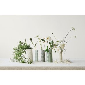 Dottir Nordic Design Pipanella Lines Oval Vase H18,1 cm, Hvid