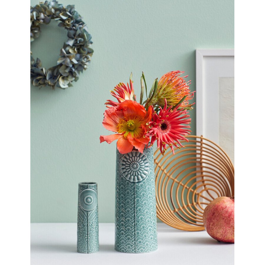 Dottir Nordic Design Pipanella Waves Vase H18.8 cm, Peacock