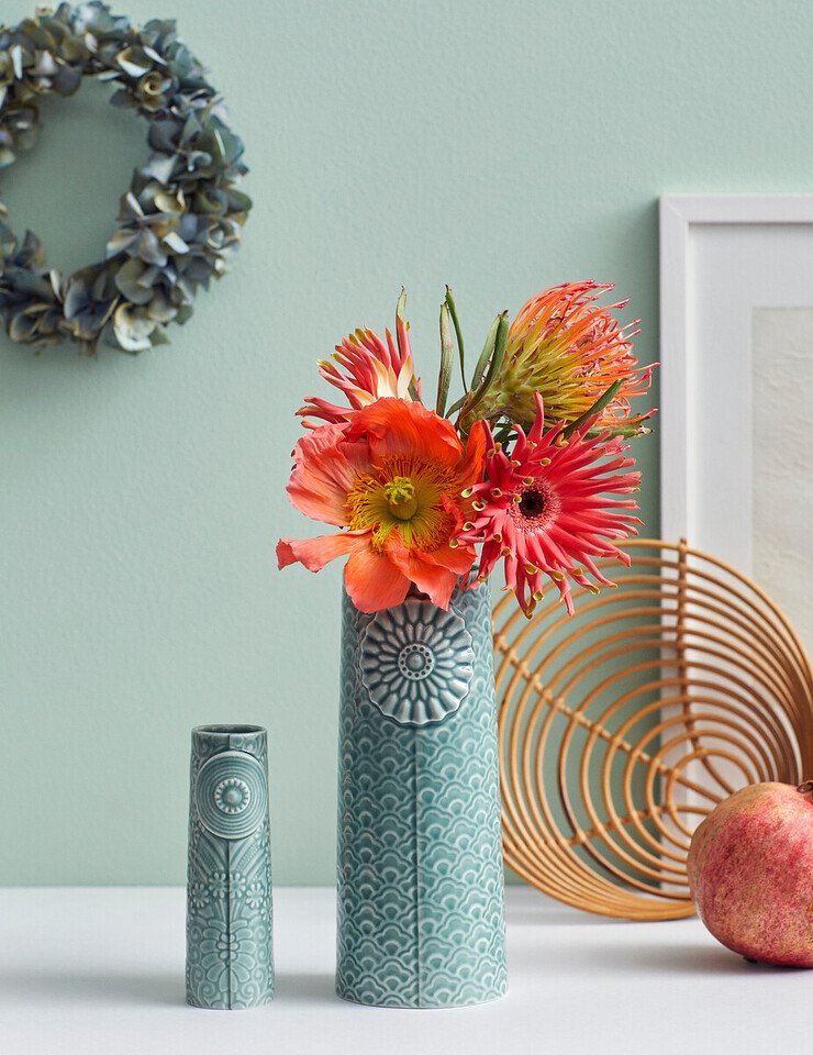 Dottir Nordic Design Pipanella Waves Vase H18.8 cm, Peacock