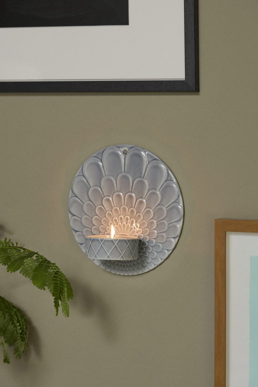 Dottir Nordic Design Pipanella Wandhngend Teelichthalter 17,4 cm, Blau/Grau