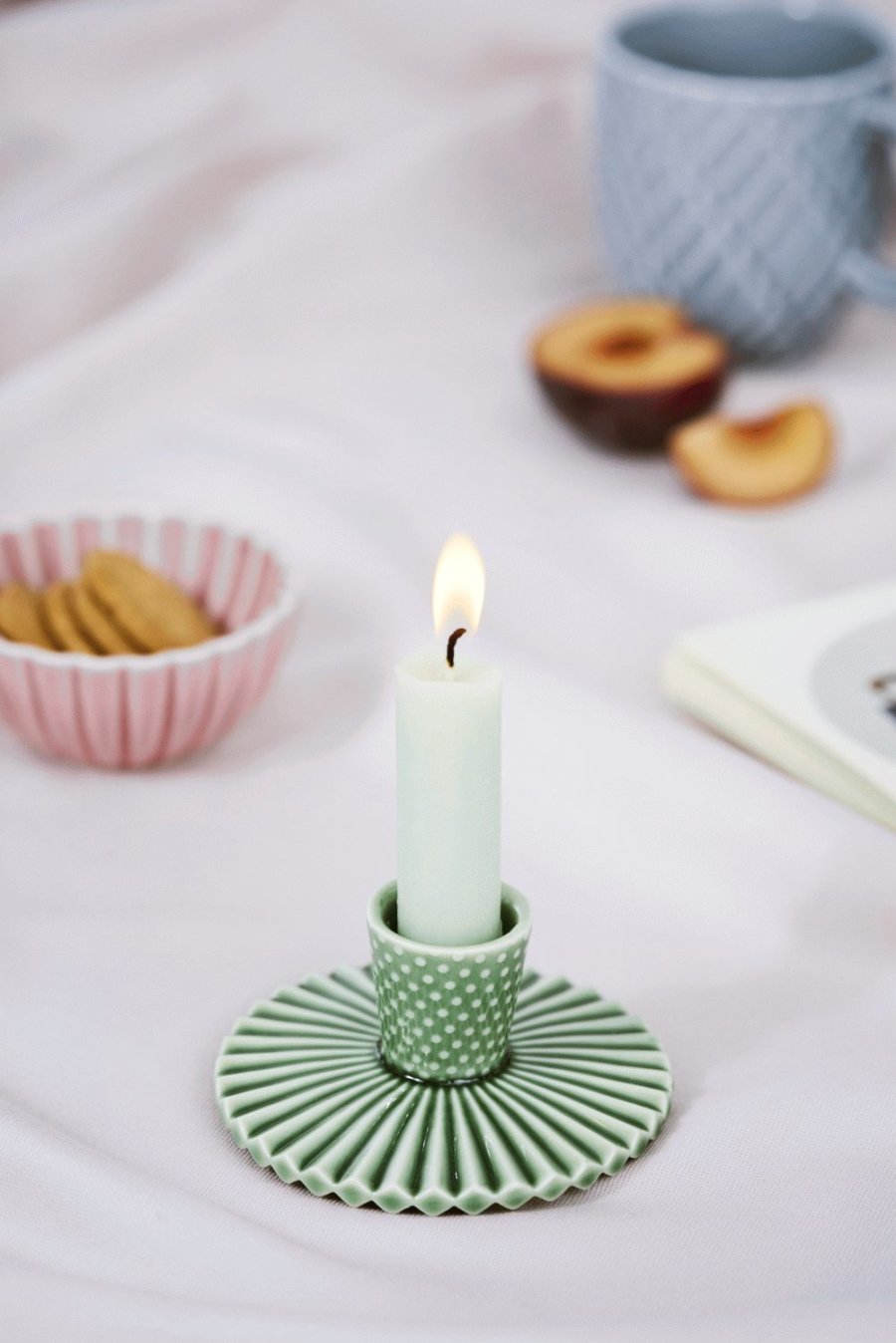 Dottir Nordic Design Pipanella Fan Dot Lysestage H4,6 cm, Spruce