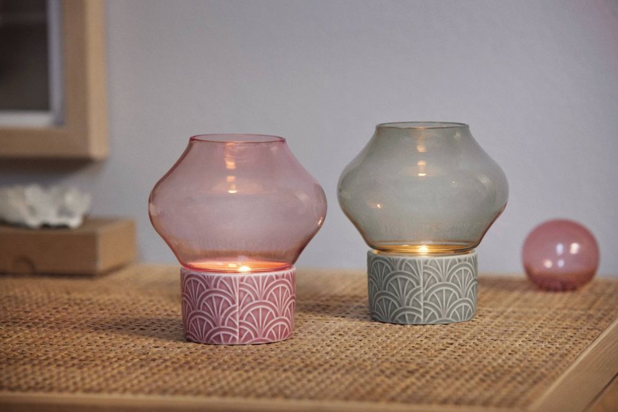 Dottir Nordic Design Pipanella Sunburst Hurricane Blush Teelichthalter H10 cm, Blush