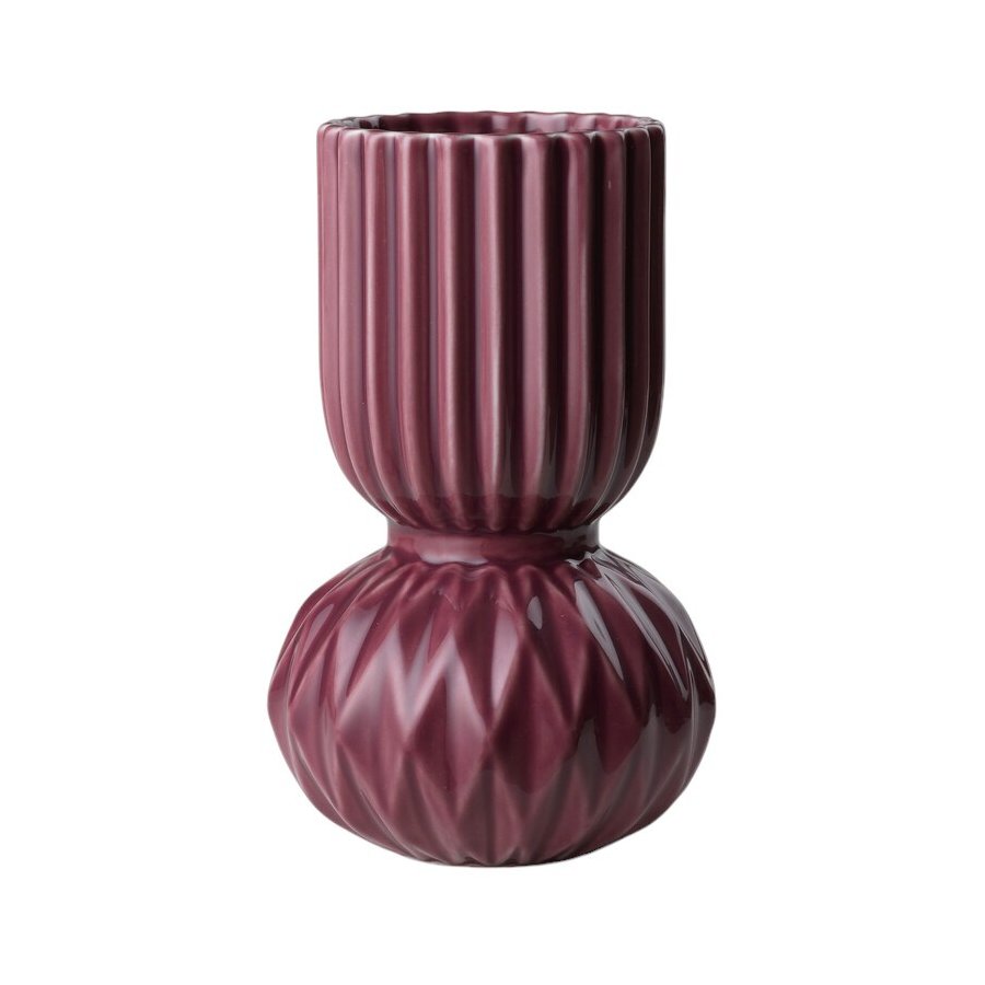 Dottir Nordic Design Samsurium Rufflebell Vase H14 cm, Aubergine