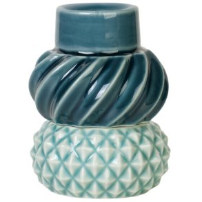Dottir Nordic Design Samsurium Lysestage 2 stk. Ø6,8 cm, Petrol/Peacock