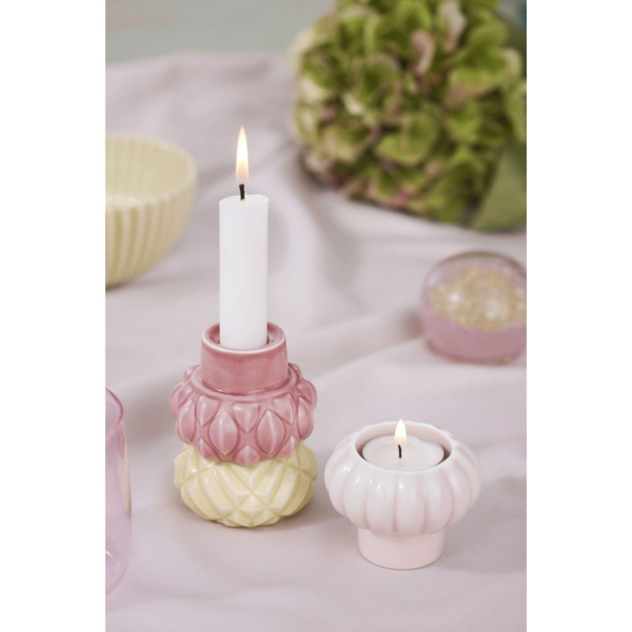 Dottir Nordic Design Samsurium Lysestage 3 stk. H12,4 cm , Mimosa/Blush/Powder