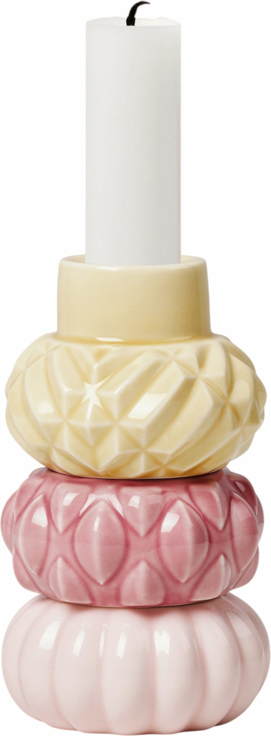 Dottir Nordic Design Samsurium Lysestage 3 stk. H12,4 cm , Mimosa/Blush/Powder
