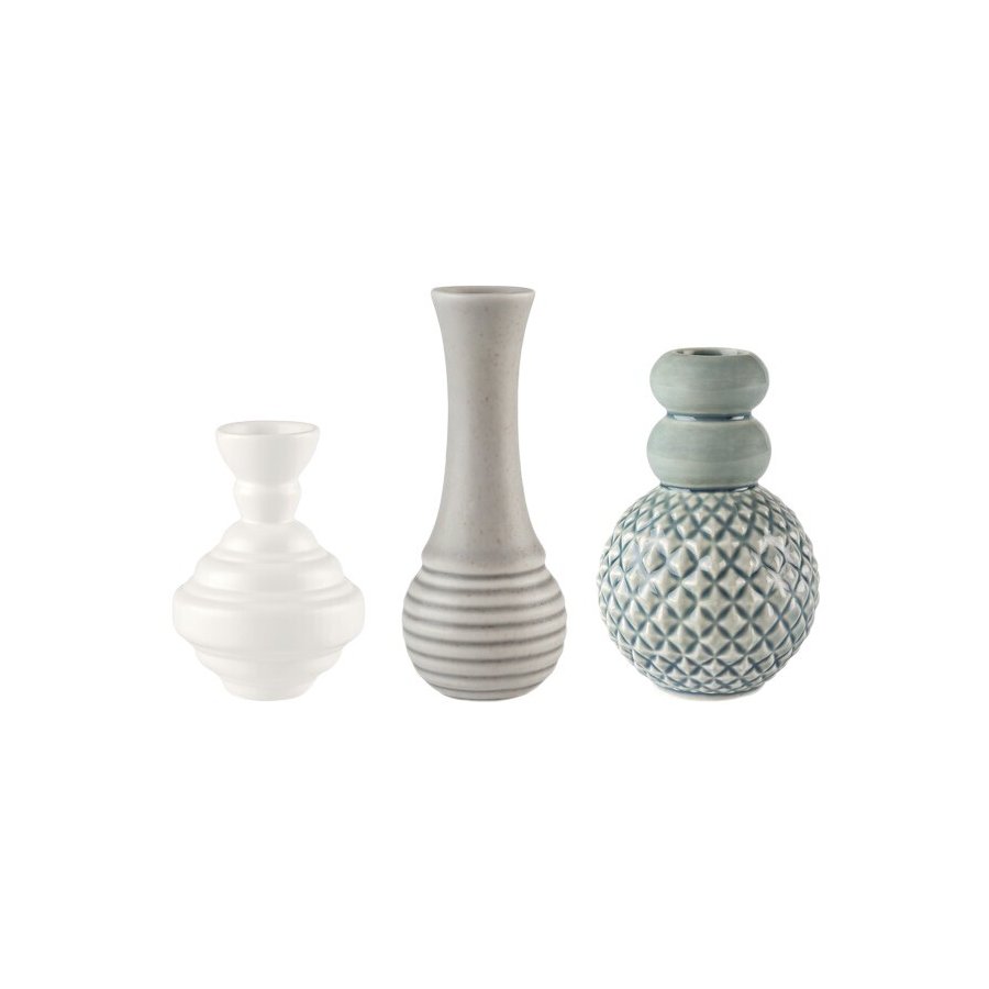 Dottir Nordic Design Samsurium Minibell Vase 3er Set, Blau