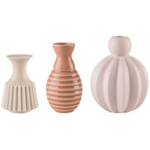 Dottir Nordic Design Samsurium Minibell Vase 3er Set, Coral