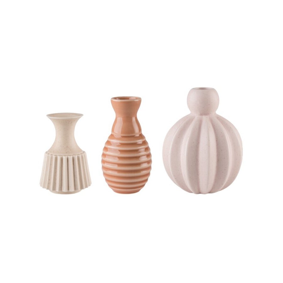 Dottir Nordic Design Samsurium Minibell Vase 3er Set, Coral