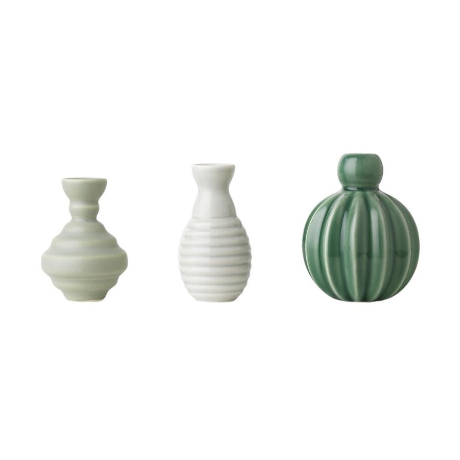 Dottir Nordic Design Samsurium Minibell Vase 3er Set, Grn