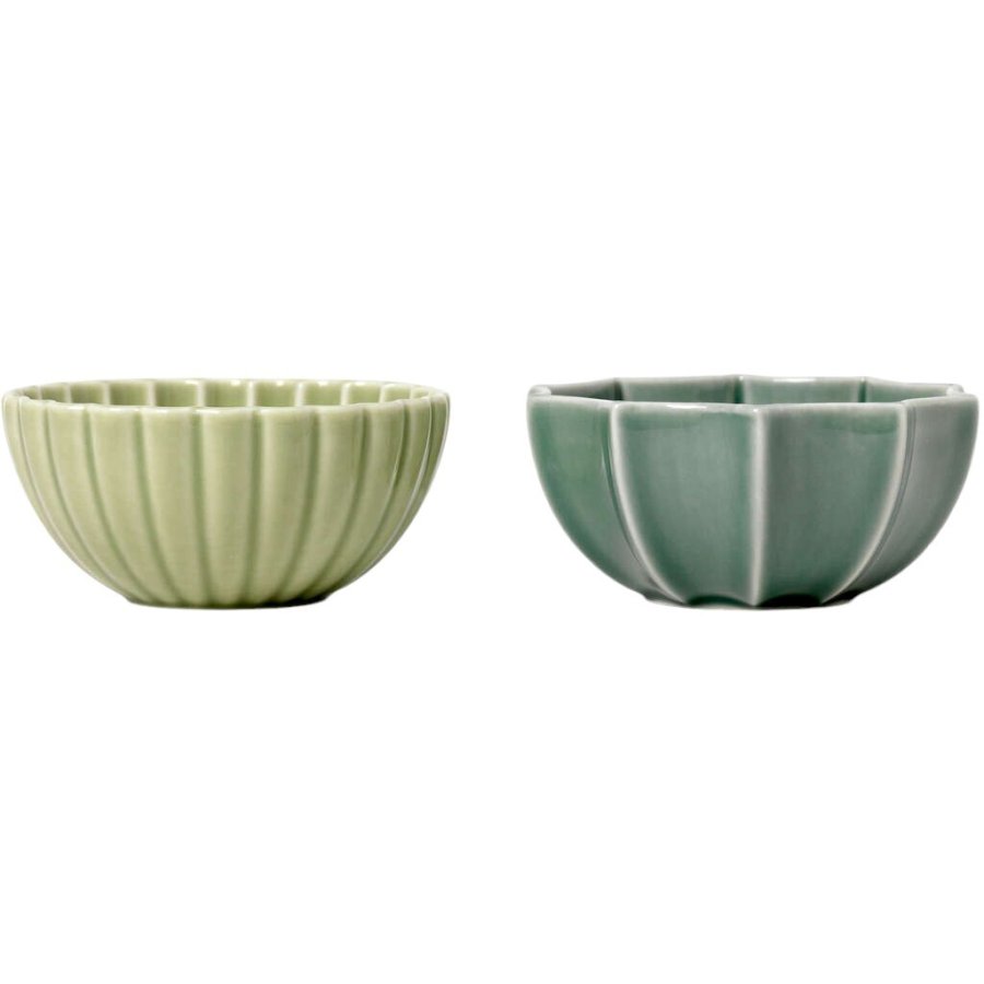 Dottir Nordic Design Samsurium Schalen 2er Set 8,6 cm, Wasabi/Spruce