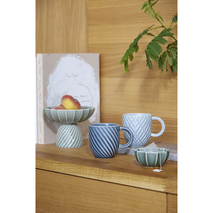 Dottir Nordic Design Samsurium Art Deco Becher 32 cl, Blau/Grau