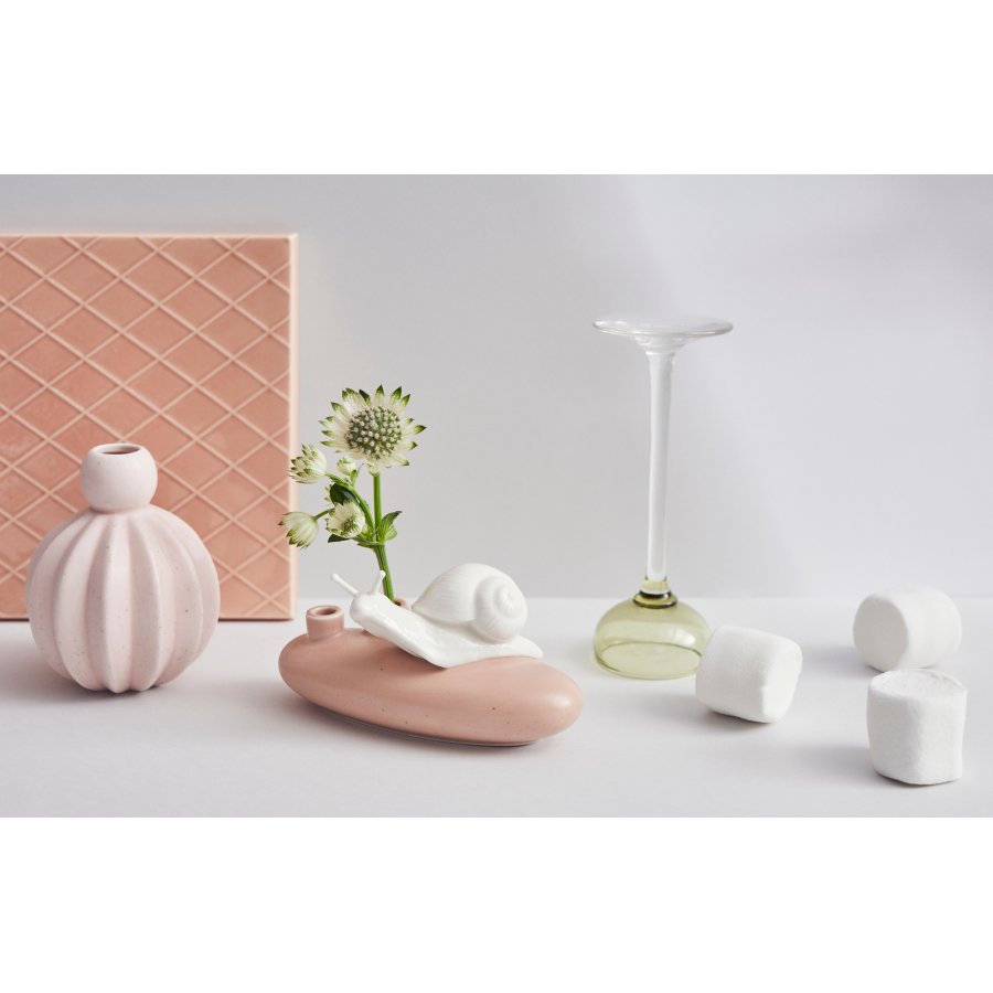 Dottir Nordic Design Sweet Stories Snail Vase H5,5 cm, Rosa