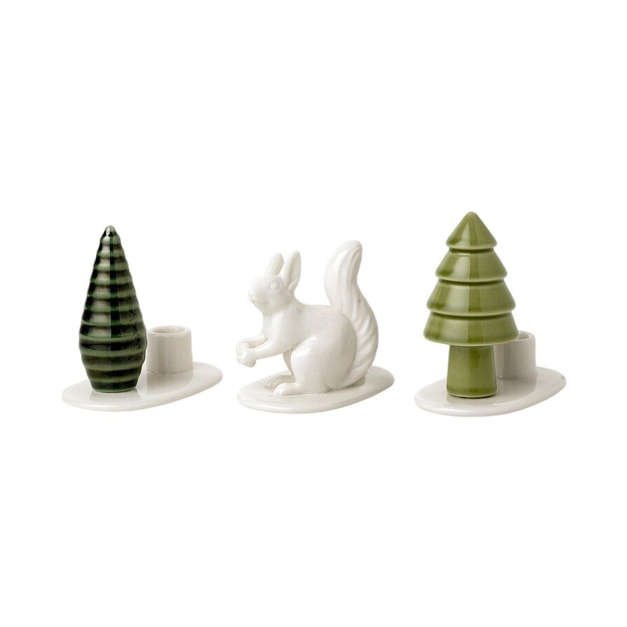 Dottir Nordic Design Winter Stories Flock Kerzenstnder 3er Set, Squirrel