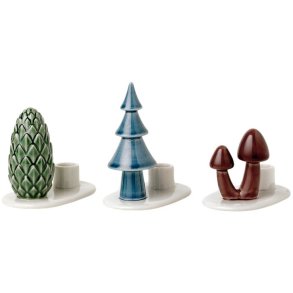 Dottir Nordic Design Winter Stories Flock Lysestage 3 stk, Mushroom
