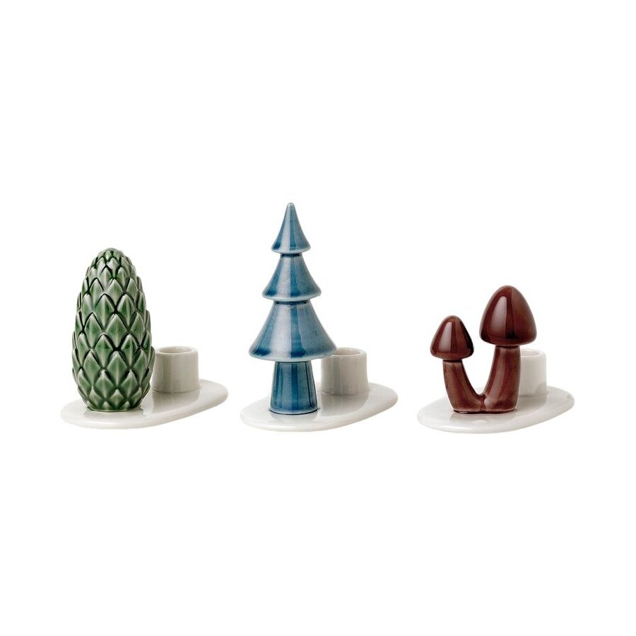 Dottir Nordic Design Winter Stories Flock Kerzenstnder 3er Set, Mushroom