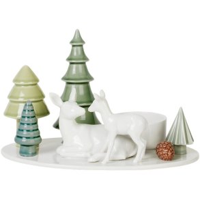 Dottir Nordic Design Winter Stories Deer & Fawn Lysestage H14,3 cm