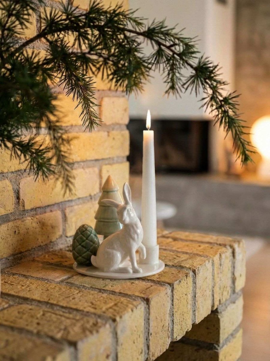 Dottir Nordic Design Winter Storie Lysestage H10,5 cm, Hare