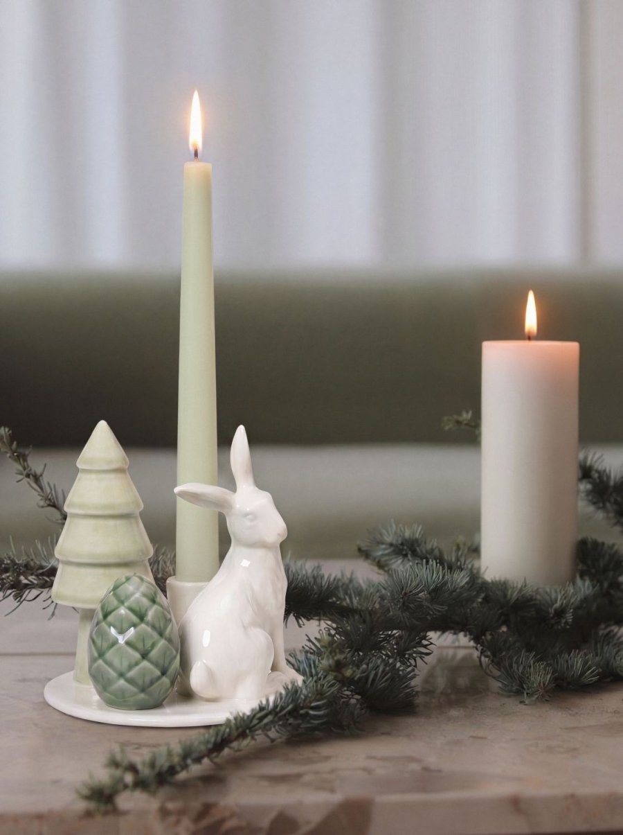 Dottir Nordic Design Winter Storie Lysestage H10,5 cm, Hare