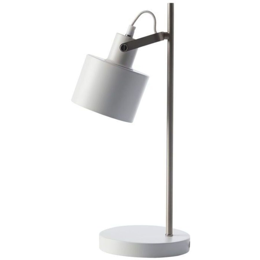 Dyberg Larsen Ocean Bordlampe H43 cm, Hvid/Krom