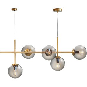 Dyberg Larsen Como Pendelleuchte 93 cm, Smoke/Messing