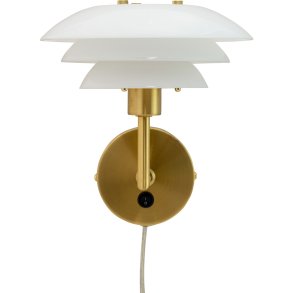 Dyberg Larsen DL20 Væglampe 20 cm, Opal/Brass