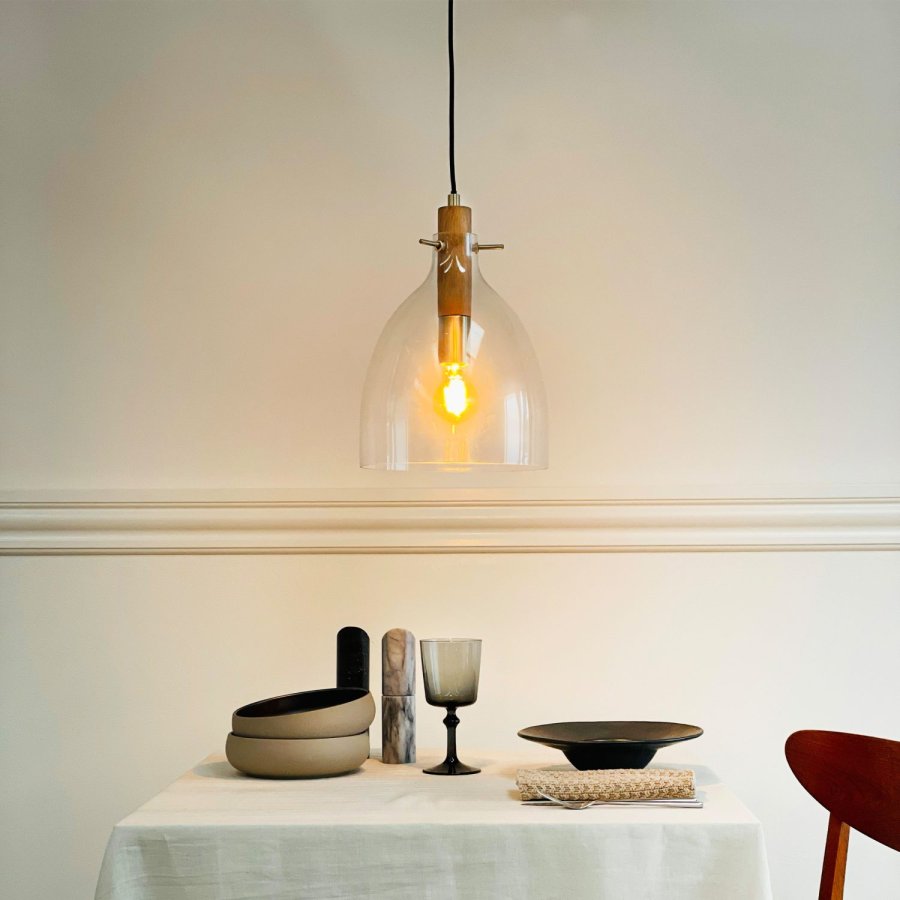 Dyberg Larsen Bistro Pendel 25 cm, Brun/Messing