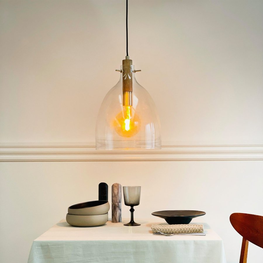 Dyberg Larsen Bistro Pendel 30 cm, Brun/Messing