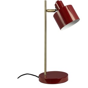 Dyberg Larsen Ocean Tischleuchte H43 cm, Dunkelrot/Messing